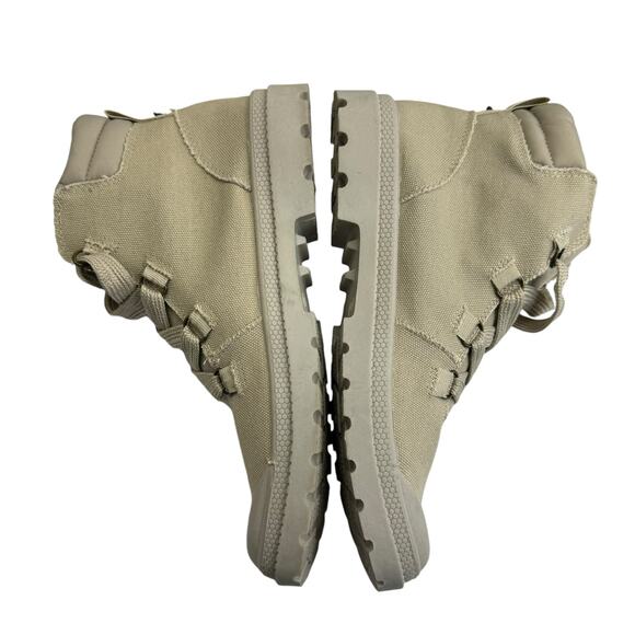 Rocket Dog Combat Boots Womens 11 Beige Canvas Lace Up Piper Memory Foam Comfort - Picture 3 of 9